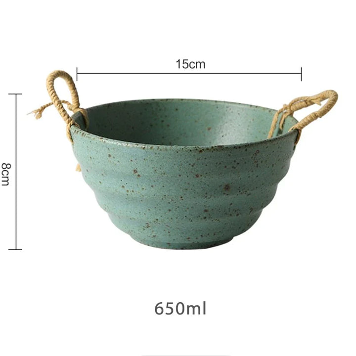 Fortessa ceramic bowl with hemp rope handle | Stornfield