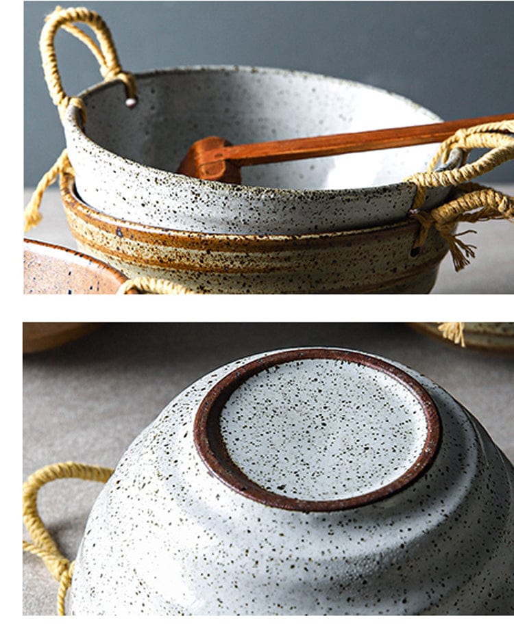 Fortessa ceramic bowl with hemp rope handle Stornfield