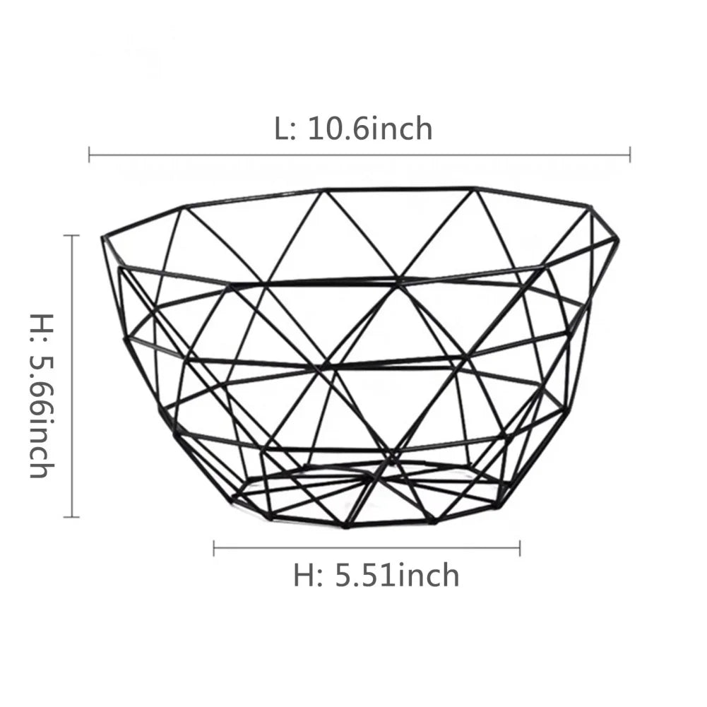 Stornfield | Fruit Basket – Iron – Hollow Drainage Basket – Living Room Decoration