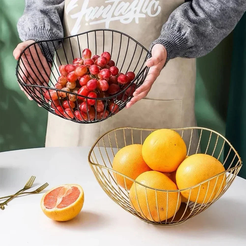 Stornfield | Fruit Basket – Iron – Hollow Drainage Basket – Living Room Decoration