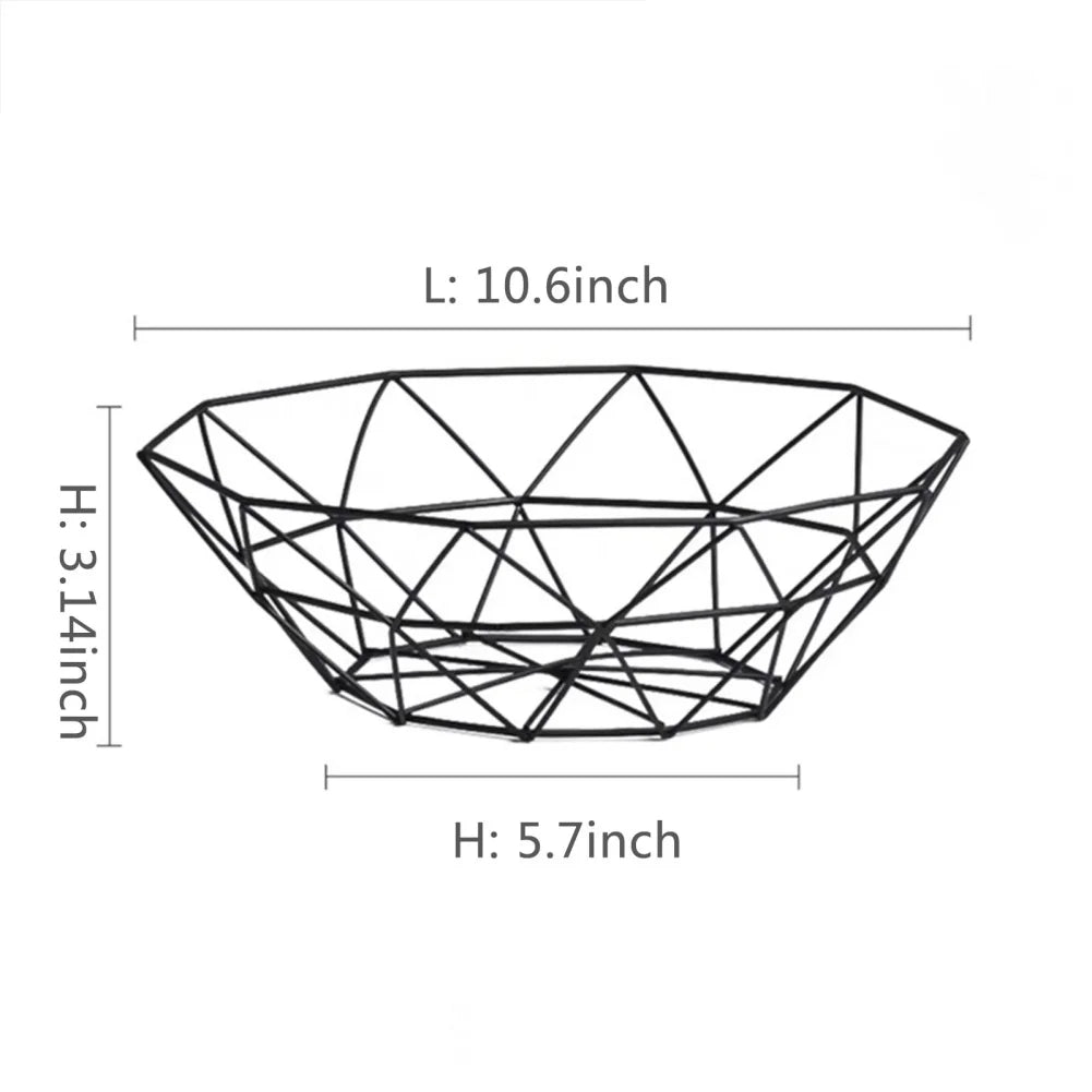 Stornfield | Fruit Basket – Iron – Hollow Drainage Basket – Living Room Decoration