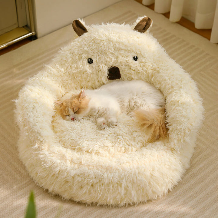 Alpaca-Shaped Pet Bed Ultra-Soft Warm Supportive Design | Stornfield