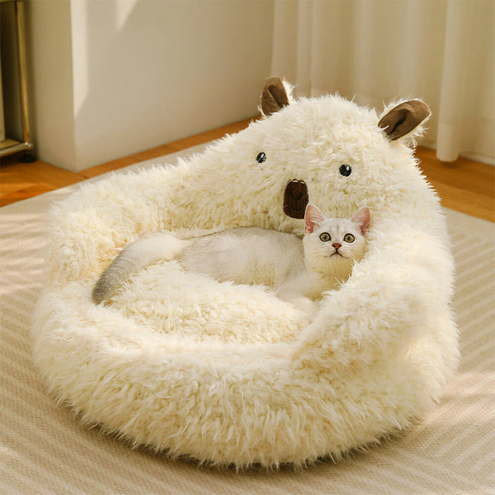 Alpaca-Shaped Pet Bed Ultra-Soft Warm Supportive Design | Stornfield