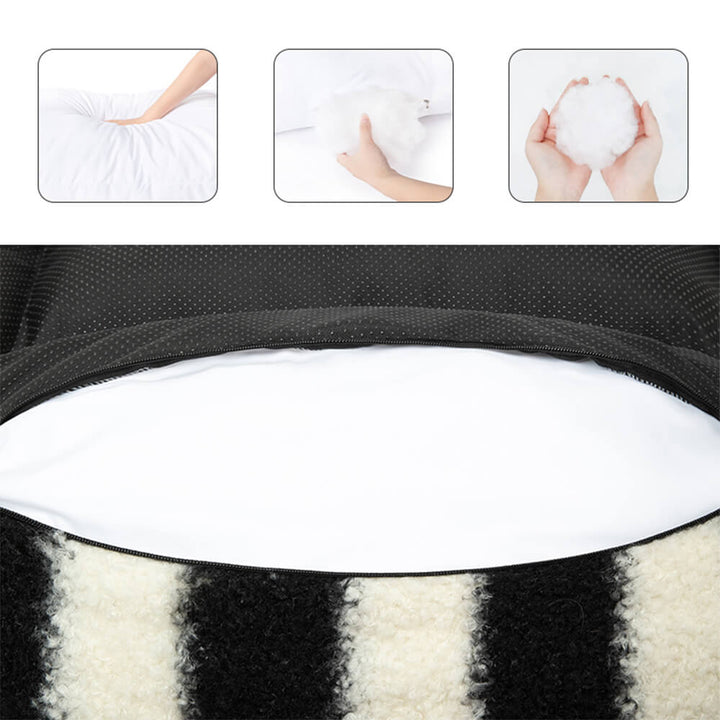 Modern Faux Lambswool Pet Sofa with Wide Armrests and Removable Cushion | Stornfield
