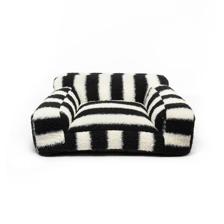 Modern Faux Lambswool Pet Sofa with Wide Armrests and Removable Cushion | Stornfield