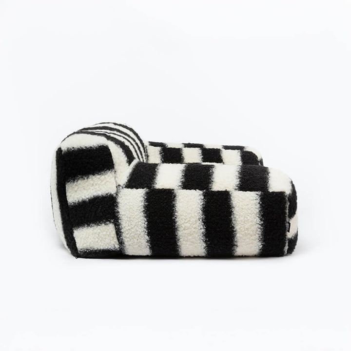 Modern Faux Lambswool Pet Sofa with Wide Armrests and Removable Cushion | Stornfield