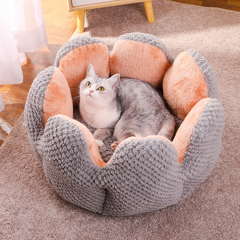 Cactus Shape Comfy Pet Bed Soft Coral Velvet Design | Stornfield