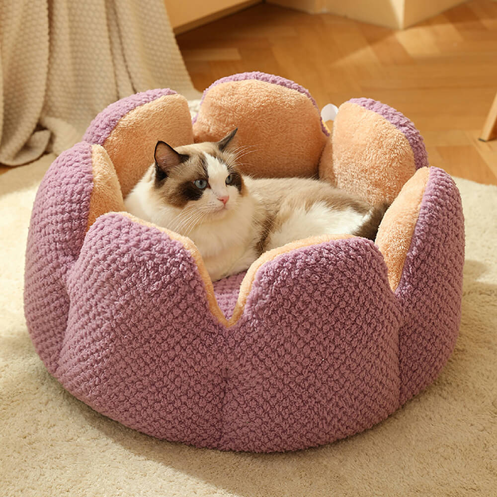 Cactus Shape Comfy Pet Bed Soft Coral Velvet Design | Stornfield
