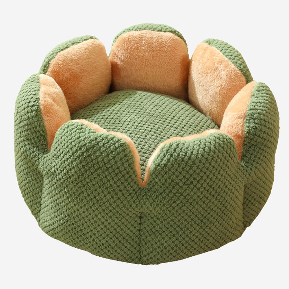 Cactus Shape Comfy Pet Bed Soft Coral Velvet Design | Stornfield