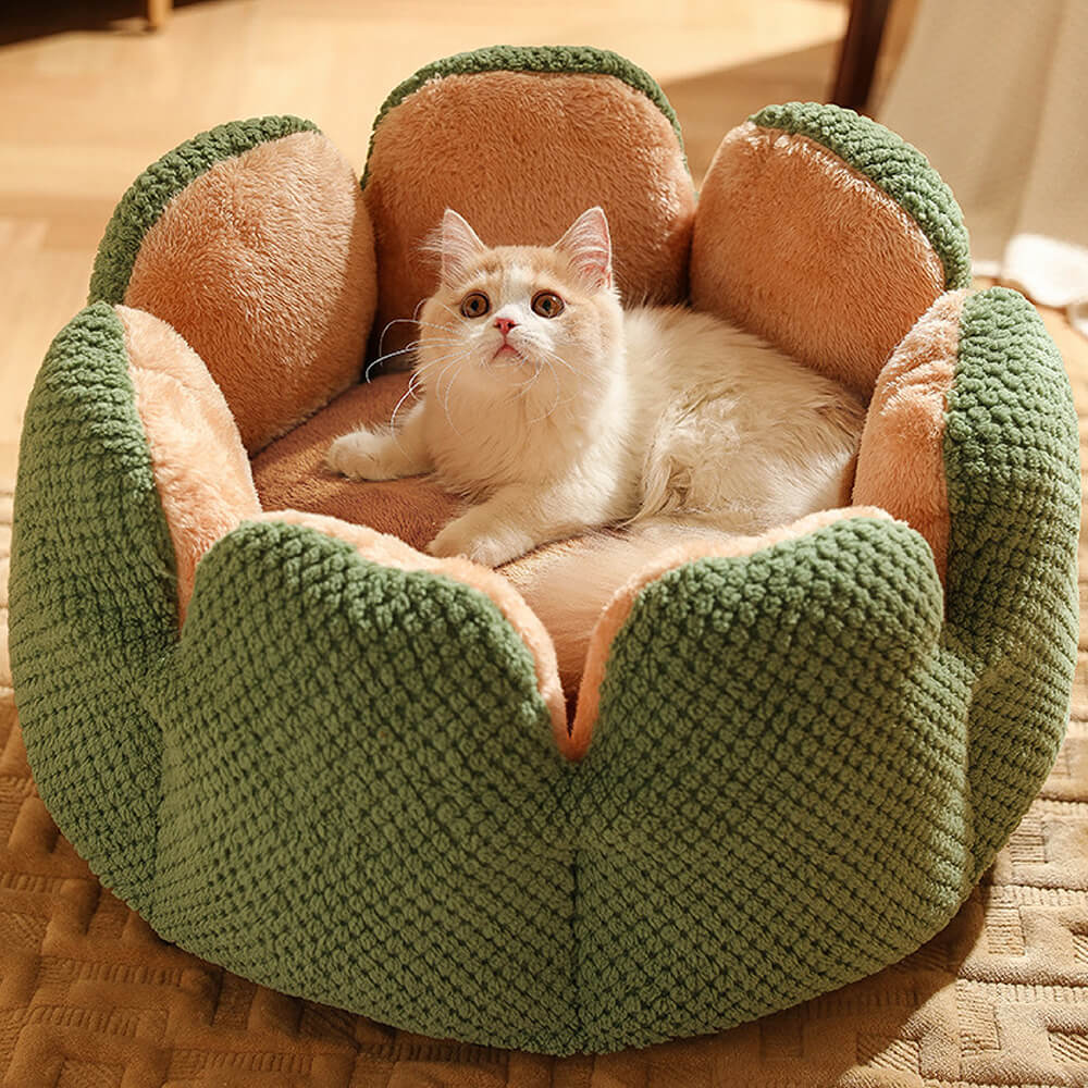 Cactus Shape Comfy Pet Bed Soft Coral Velvet Design | Stornfield