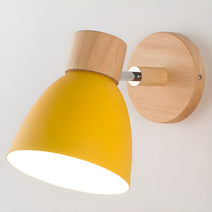 Stornfield | Nordic Wooden Wall Lamp with Switch for Bedroom