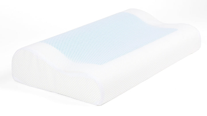 SNAPNAP Gel foam pillow with head recess + cooling gel pads, 50 x 30 cm, height 10 cm, ergonomic and hypoallergenic | Stornfield