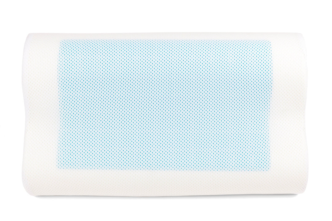 SNAPNAP Gel foam pillow with head recess + cooling gel pads, 50 x 30 cm, height 10 cm, ergonomic and hypoallergenic | Stornfield