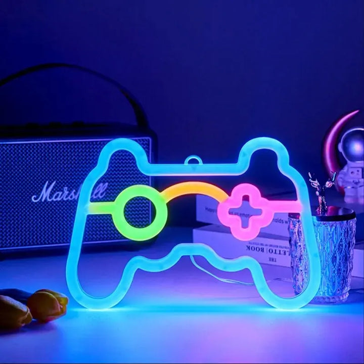 Illuminated Gaming Controller LED Sign – Neon Wall Decor for Gamer Room, Retro Console Emblem | Stornfield