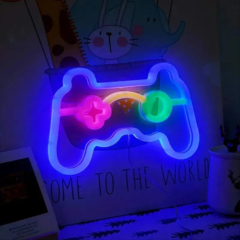 Illuminated Gaming Controller LED Sign – Neon Wall Decor for Gamer Room, Retro Console Emblem | Stornfield