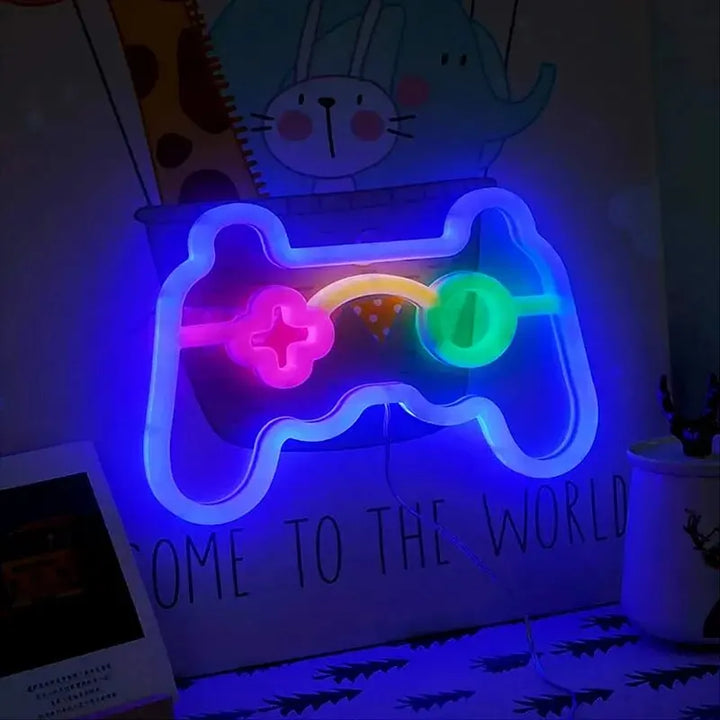 Illuminated Gaming Controller LED Sign – Neon Wall Decor for Gamer Room, Retro Console Emblem | Stornfield