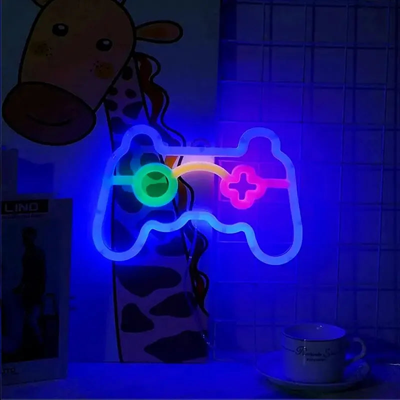 Illuminated Gaming Controller LED Sign – Neon Wall Decor for Gamer Room, Retro Console Emblem | Stornfield