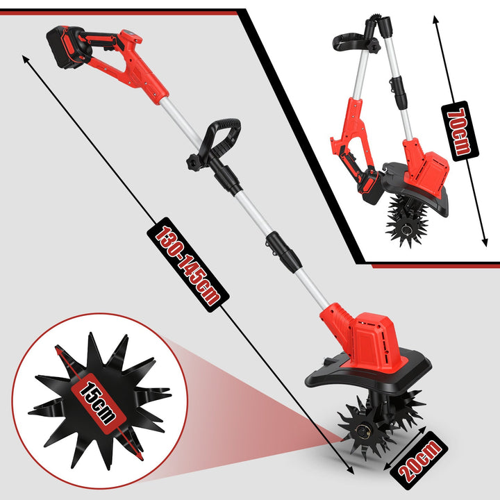 400W Battery Garden Tiller with 2 Batteries Portable | Stornfield