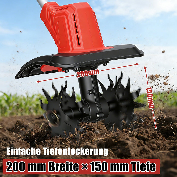400W Battery Garden Tiller with 2 Batteries Portable | Stornfield