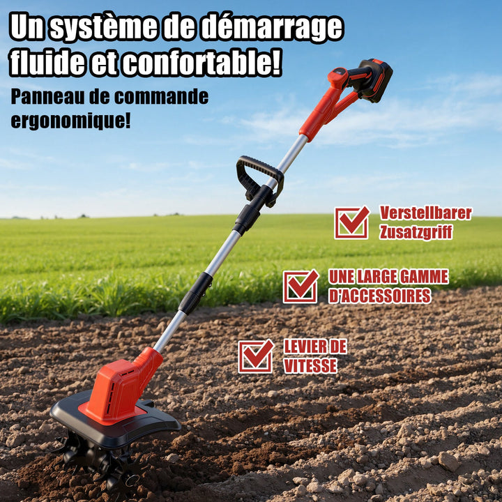 400W Battery Garden Tiller with 2 Batteries Portable | Stornfield