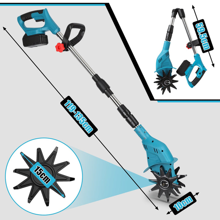 550W Battery Garden Cultivator with 2 Batteries Portable | Stornfield