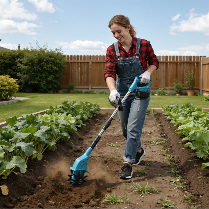 550W Battery Garden Cultivator with 2 Batteries Portable | Stornfield