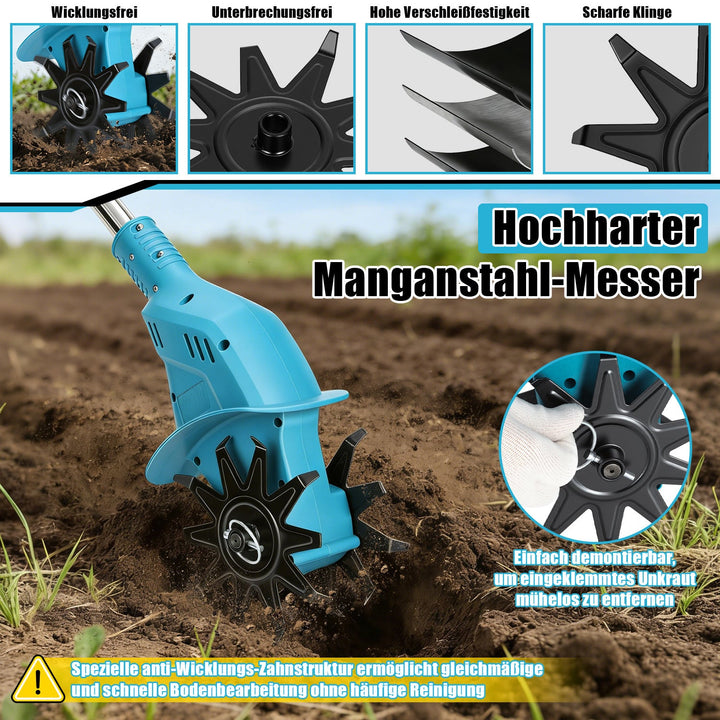 550W Battery Garden Cultivator with 2 Batteries Portable | Stornfield