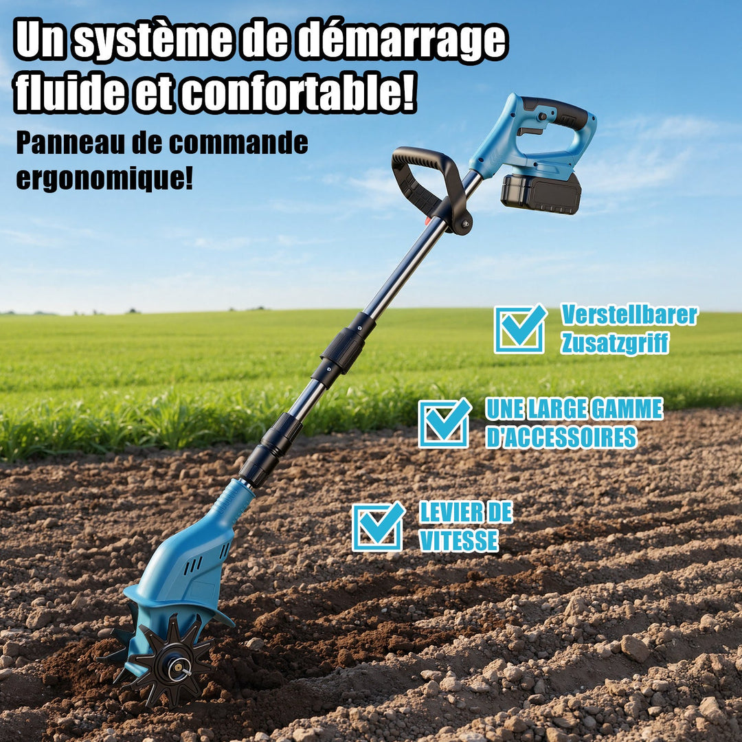 550W Battery Garden Cultivator with 2 Batteries Portable | Stornfield