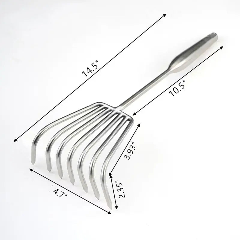 Stornfield | Garden rake made of stainless steel — Sturdy hand rake with non-slip grip