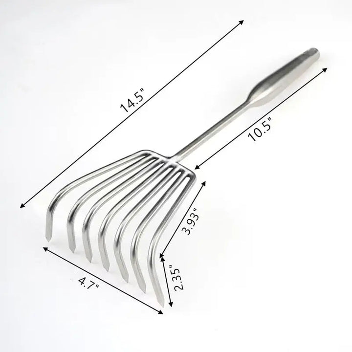 Stornfield | Garden rake made of stainless steel — Sturdy hand rake with non-slip grip