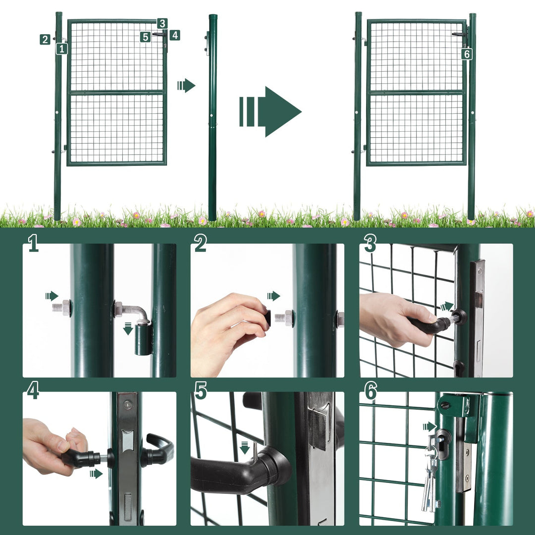 Garden gate Garden door Green Incl. lock | Stornfield