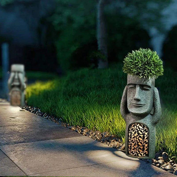 GardenDecor - Stornfield Artistic Flower Pot with Solar LED Light