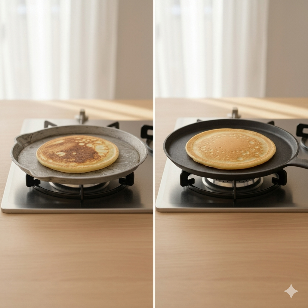 Cast iron pan 26 cm for even frying results | Stornfield