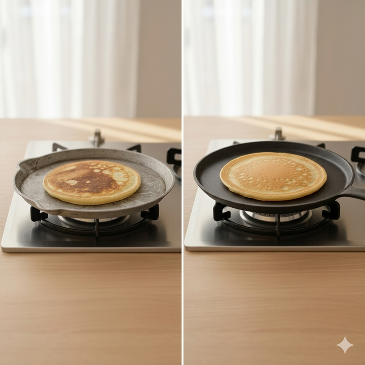 Cast iron pan 26 cm for even frying results | Stornfield