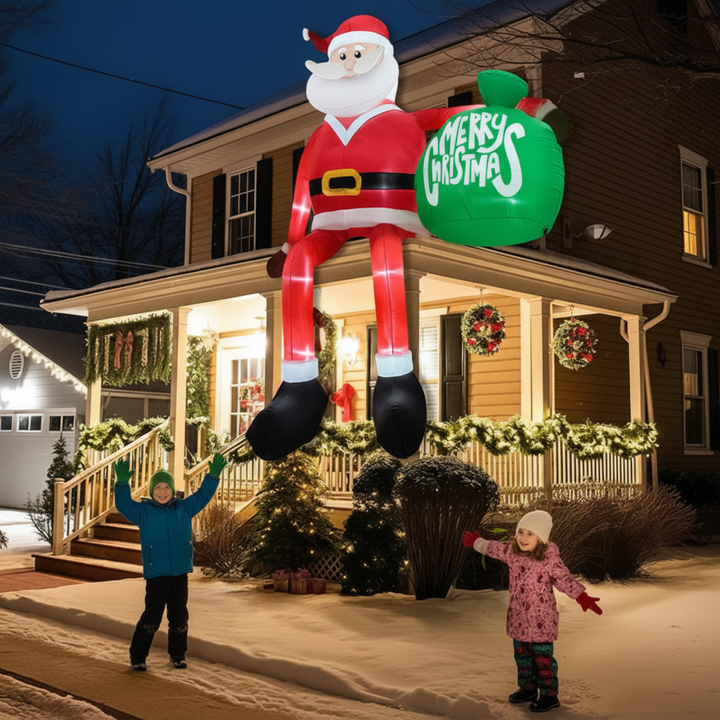 Stornfield | Giant 8FT LED Inflatable Climbing Santa | Premium, Waterproof Outdoor Christmas Decor
