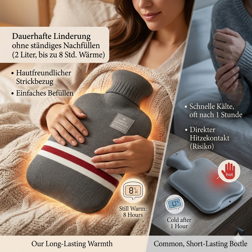 Hot water bottle 2L with knitted cover | Stornfield