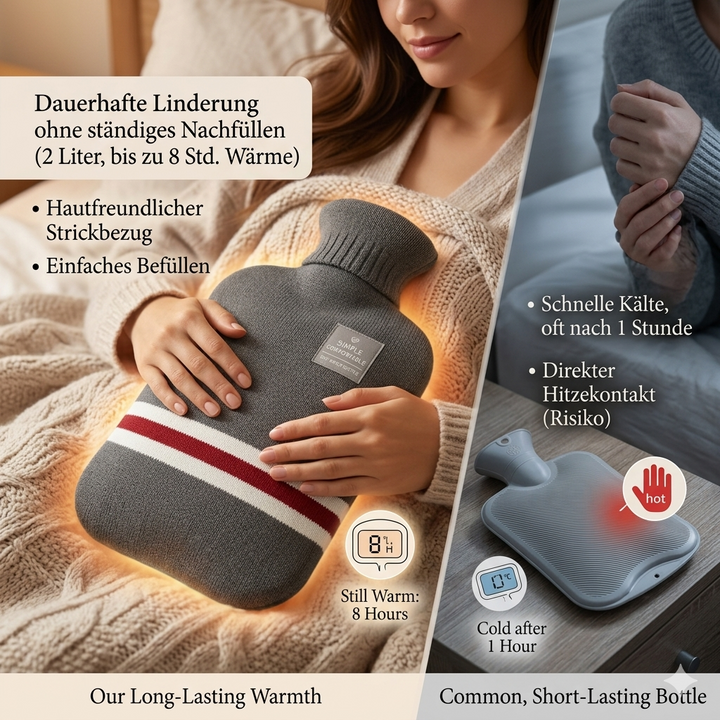 Hot water bottle 2L with knitted cover | Stornfield