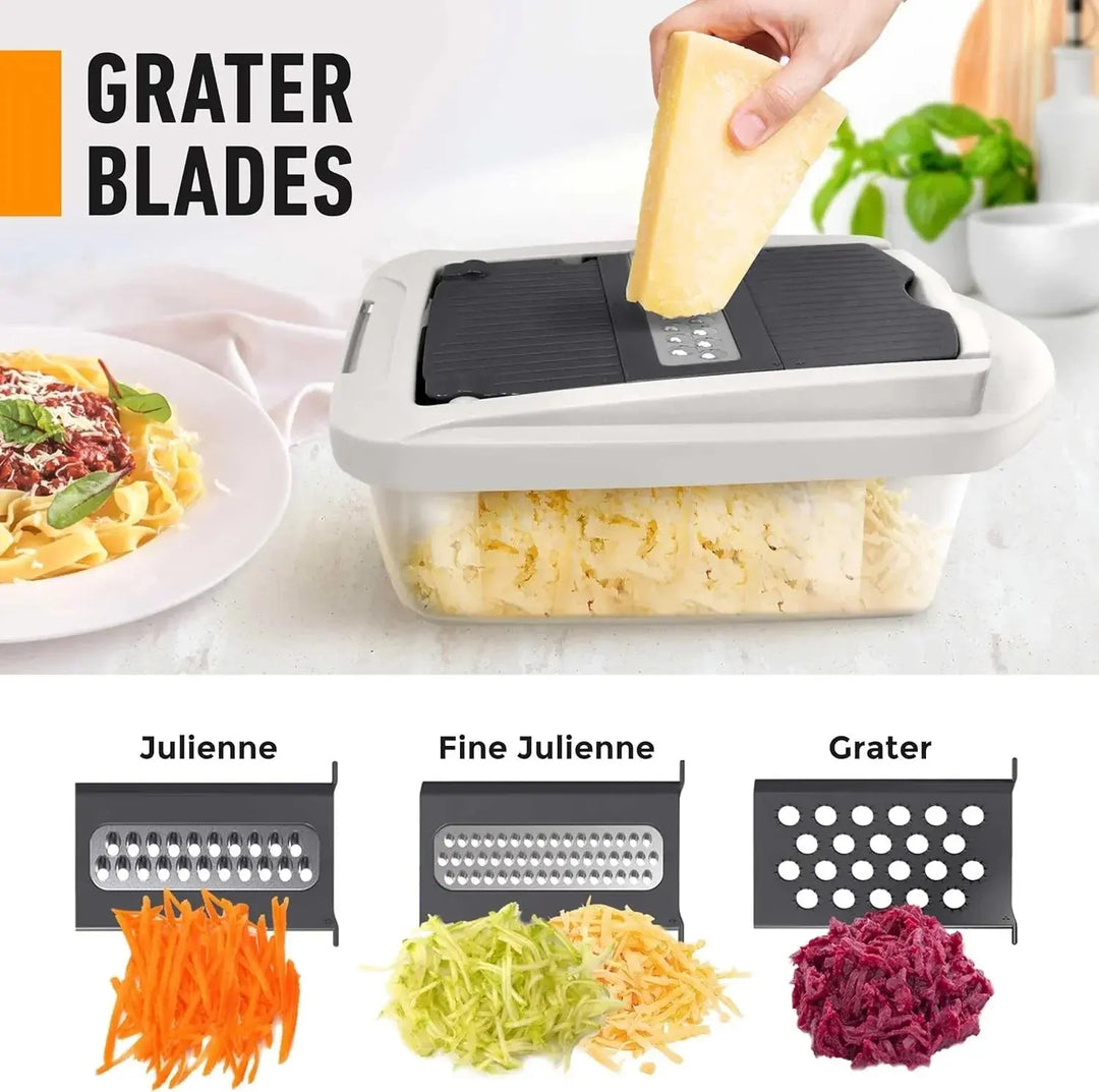 Vegetable cutter with 8 blades and collection box | Stornfield