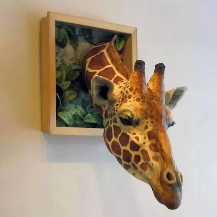 Stornfield | Giraffe head - Wall decoration - 3D sculpture - Lifesize decoration