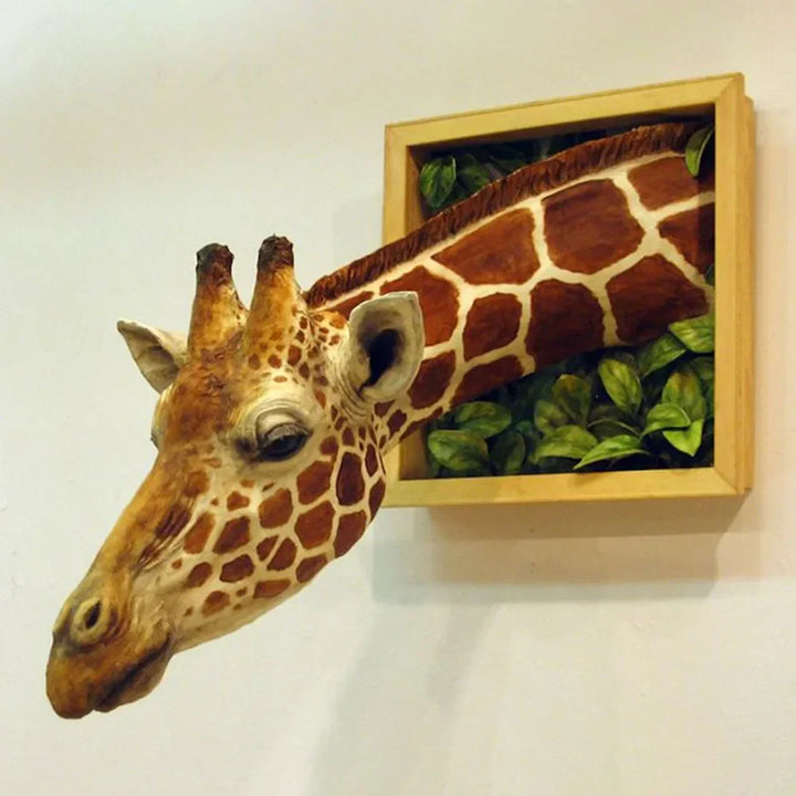 Stornfield | Giraffe head - Wall decoration - 3D sculpture - Lifesize decoration