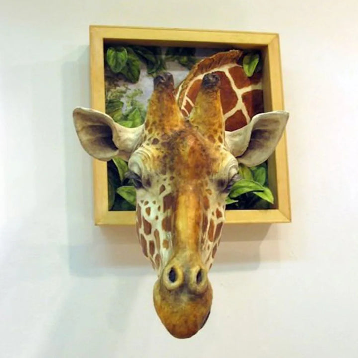 Stornfield | Giraffe head - Wall decoration - 3D sculpture - Lifesize decoration