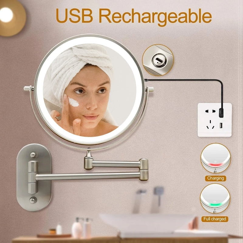 Stornfield | GlamGlow Deluxe LED Makeup Mirror – Magnifying Vanity Mirror with Dimmable Light