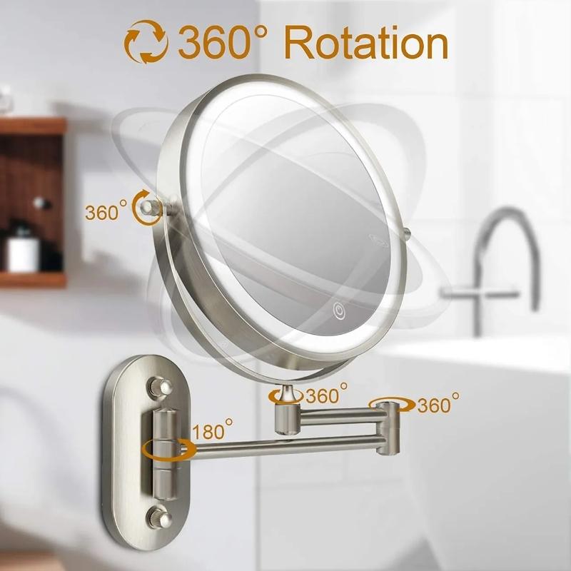 Stornfield | GlamGlow Deluxe LED Makeup Mirror – Magnifying Vanity Mirror with Dimmable Light