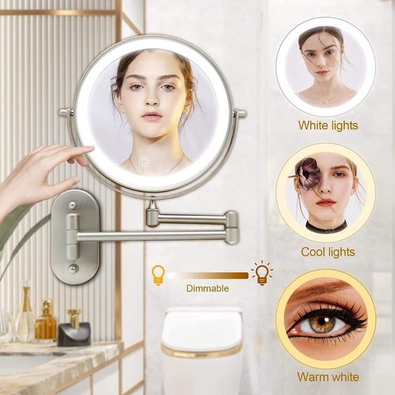 Stornfield | GlamGlow Deluxe LED Makeup Mirror – Magnifying Vanity Mirror with Dimmable Light