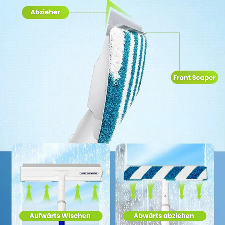 3-in-1 Rotatable Window Cleaner with Telescopic Handle and Spray Function | Stornfield