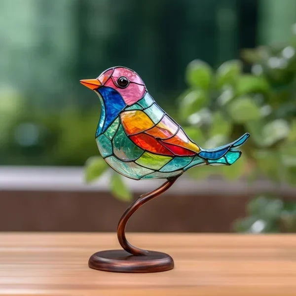 Stornfield | Glass Stained Bird Sculpture Ornament