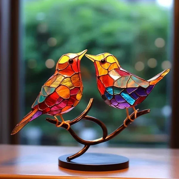 Stornfield | Glass Stained Bird Sculpture Ornament
