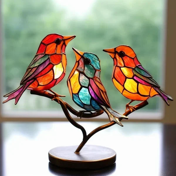 Stornfield | Glass Stained Bird Sculpture Ornament