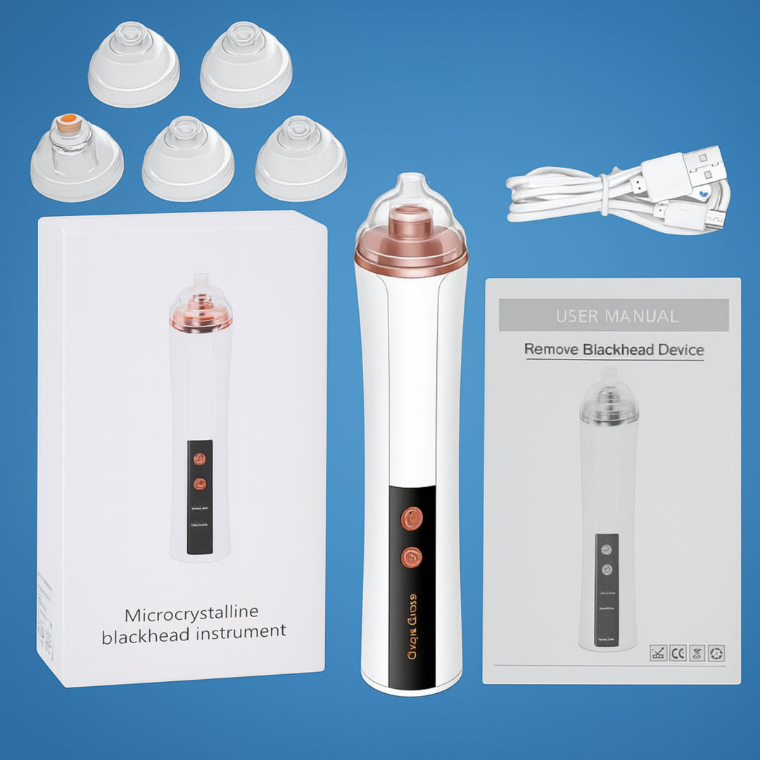 GlowEase | Microdermabrasion Kit - Blackhead Remover - USB Rechargeable - At-Home Skincare Solution Stornfield
