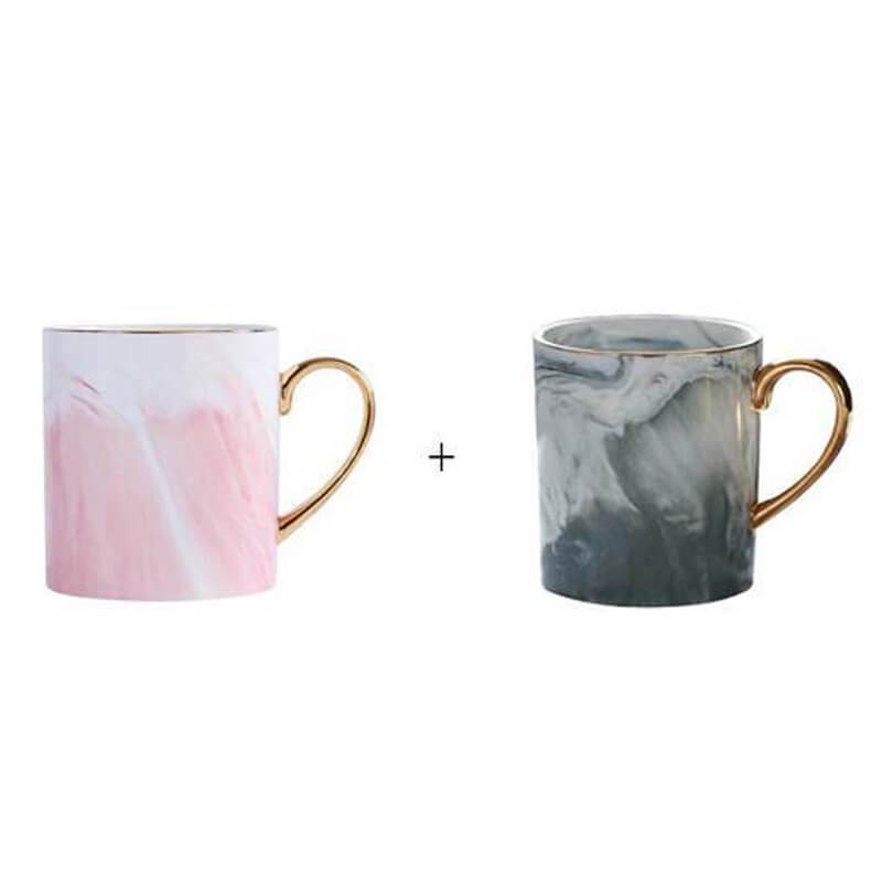 Gold-Rimmed Marble Coffee Mug | Stornfield